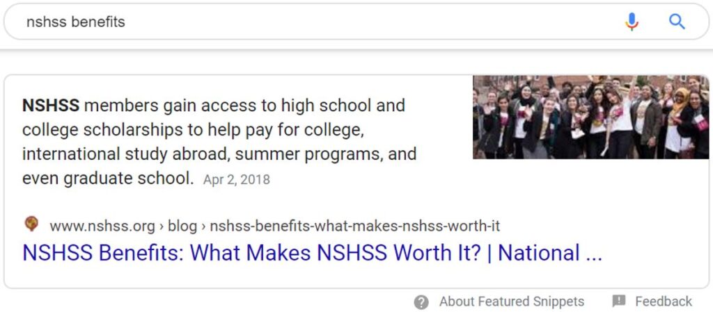 seo content strategy example NSHSS