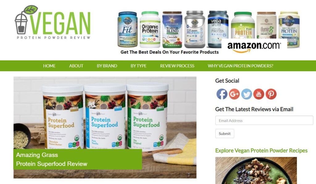 vegan protein powder review seo content strategy