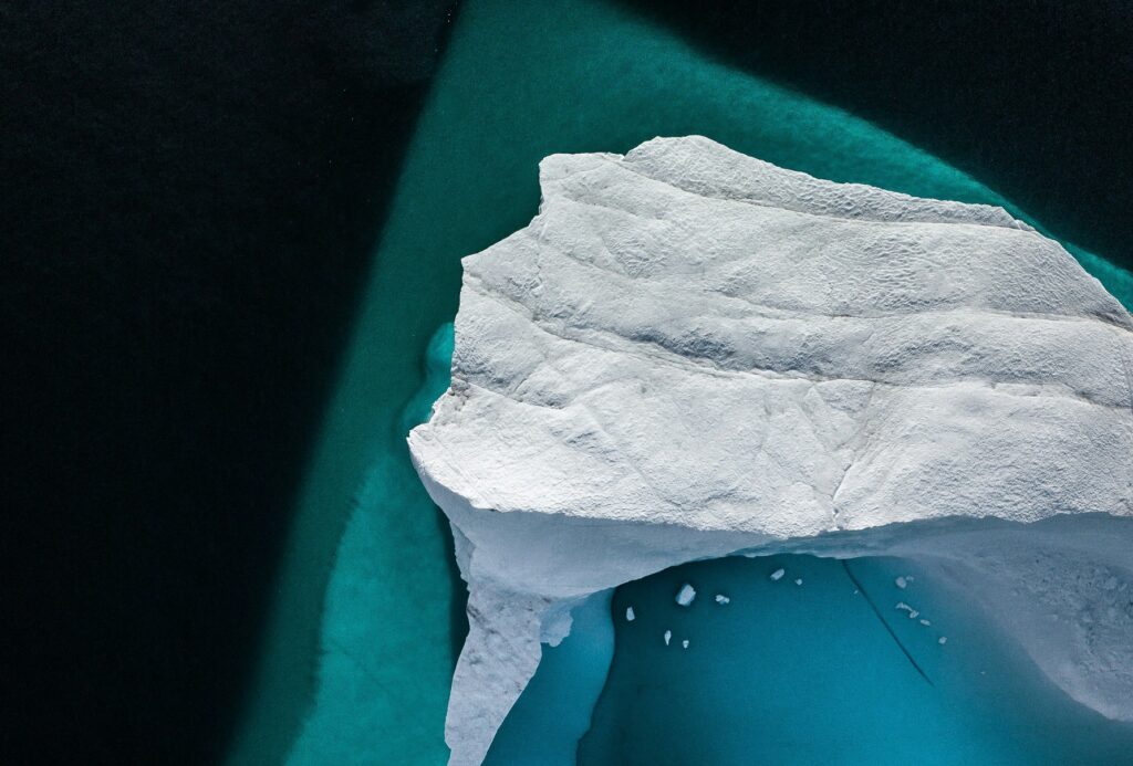 An aerial view of an iceberg, symbolizing what you can and cannot see with PPC consulting