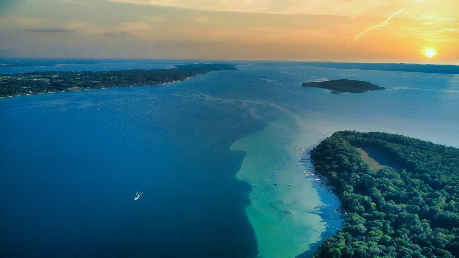 grand traverse bay west arm aerial overlook