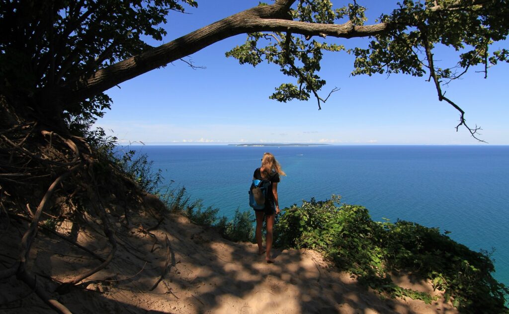 Hiking near Lake Michigan, Traverse City, MI