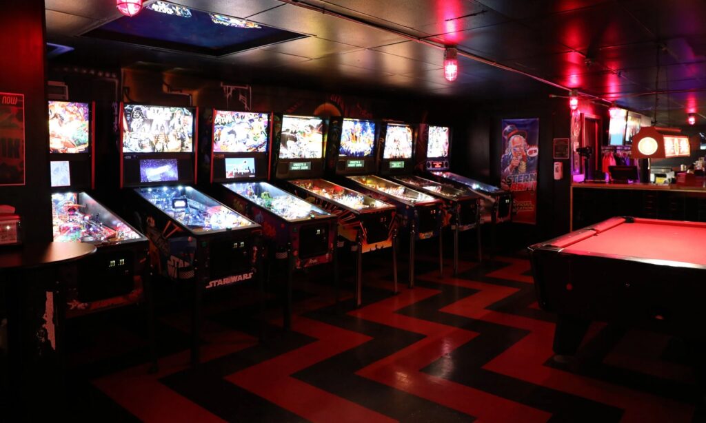 Row of Pinball Machines at The Coinslot Traverse City, MI